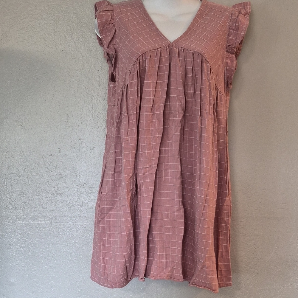 Ces Femme Pink Ruffled Sleeveless Dress